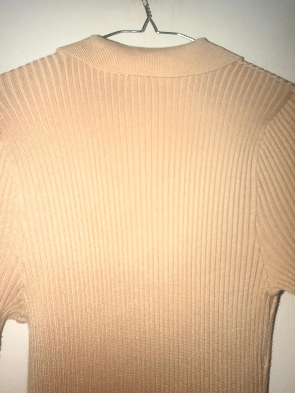 Abercrombie & Fitch Ribbed Long-Sleeve Maxi Dress in Tan